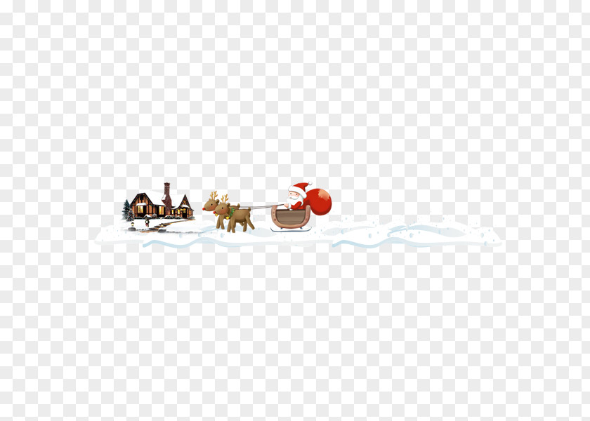 Hand Painted Snow In Santa Claus Reindeer Christmas PNG