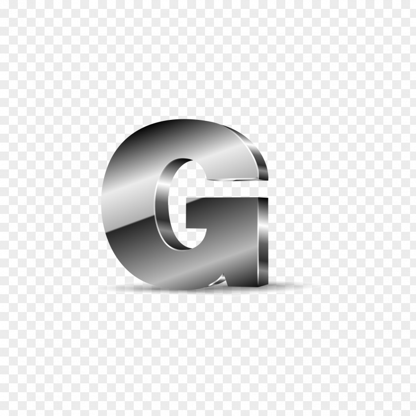 Silver Black Letters G Letter PNG