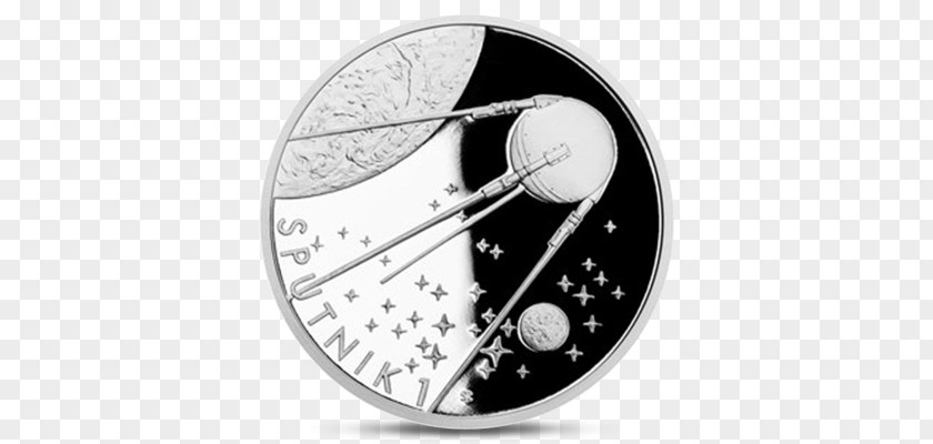 Sputnik Launch Silver Coin Česká Mincovna Flight PNG