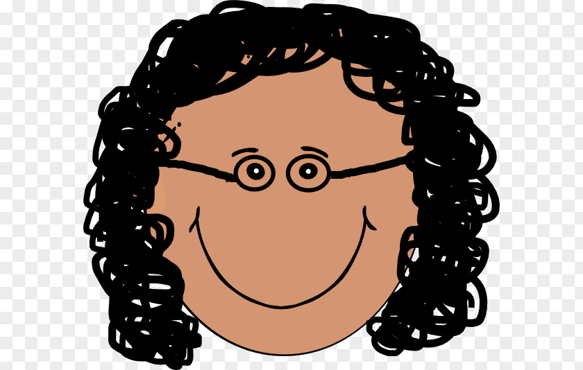 Brunette Vector Face Smiley Cartoon Clip Art PNG