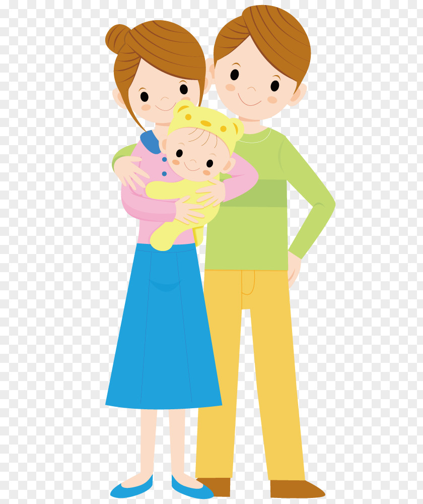 Couple Holding A Child Mother Family Illustration PNG