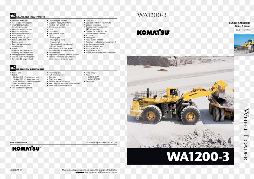 Komatsu Limited Heavy Machinery Loader Architectural Engineering PNG