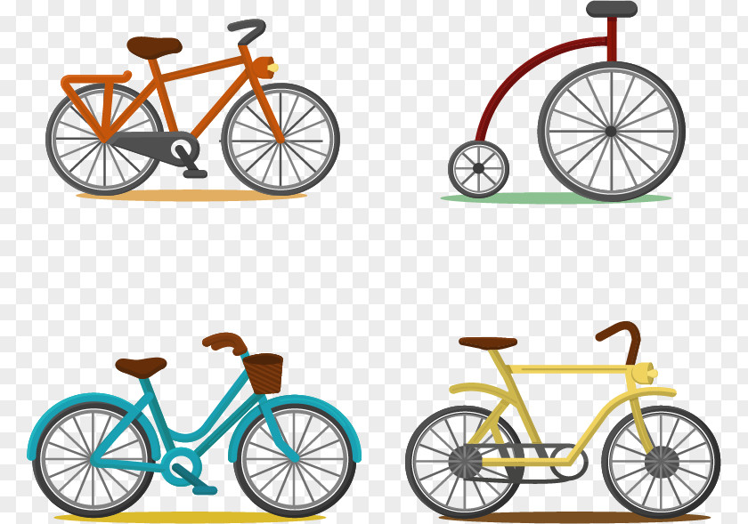 4 Color Cycling Bicycle PNG