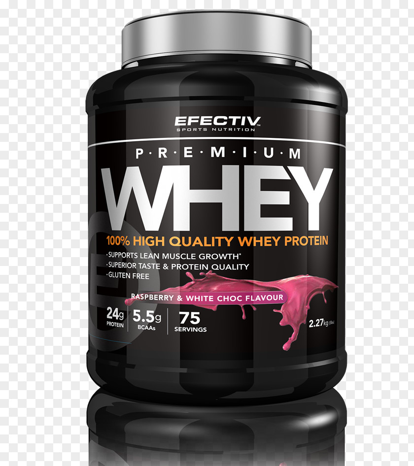 Raspberry White Chocolate Dietary Supplement Efectiv Nutrition Premium Whey Brand Product PNG