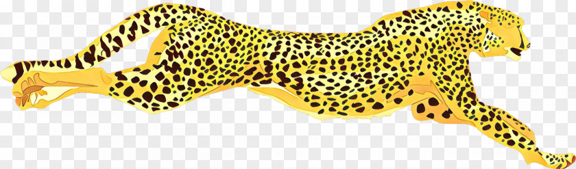 Yellow Drawing Cheetah PNG