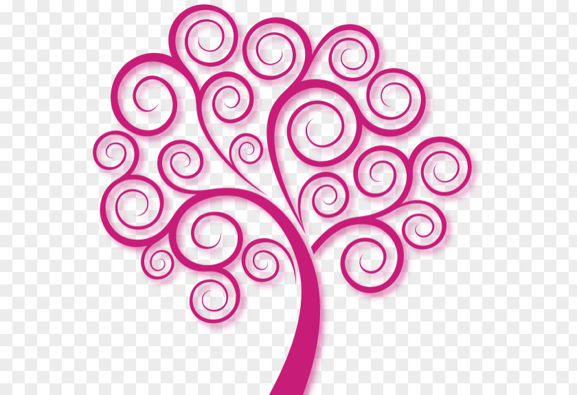 Magenta Plant Pink Circle Line Pattern PNG