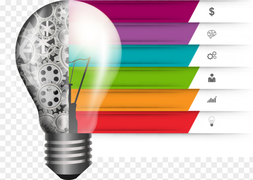 Vector Bulb Chart Infographic Business Template PNG