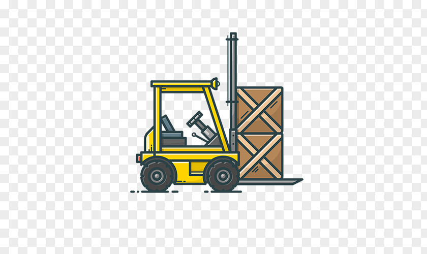 Yellow Simple Moving Truck Icon Design Apartment Gratis PNG