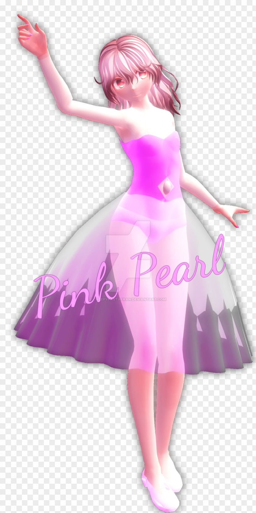 Gemstone Pink Pearl Art Dress PNG