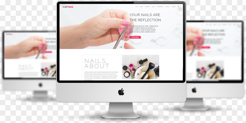 Stylish Beauty Spa Responsive Web Design Template System Parlour PNG