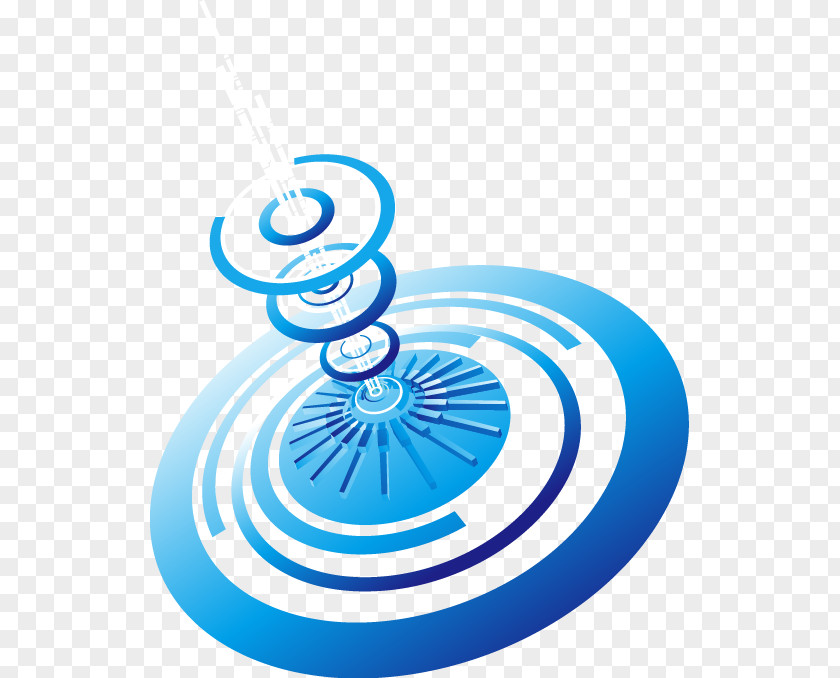 Digital Technology Blue Swirl Circle Gear Clip Art PNG