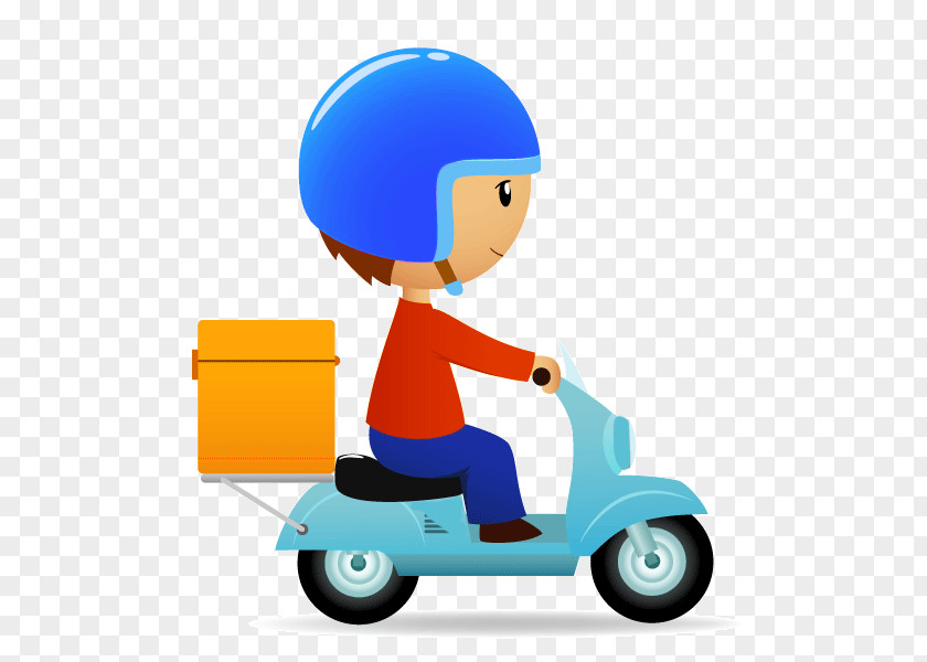 Scooter Delivery Cartoon PNG