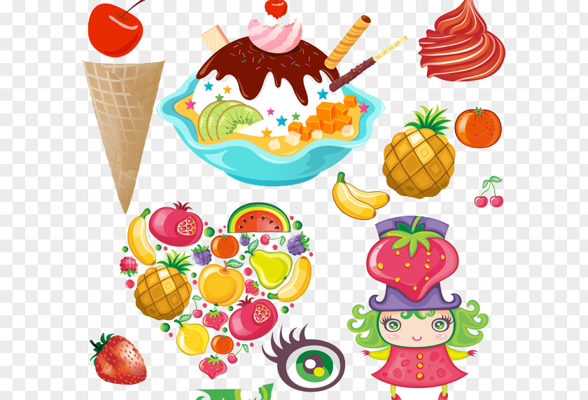 Ice Cream Fruit Cartoon Pictures Cake Fruitcake Italian PNG
