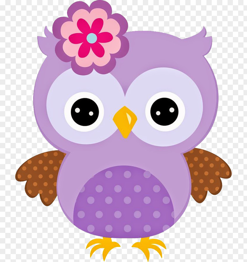 Purple Owl Cartoon Clip Art PNG