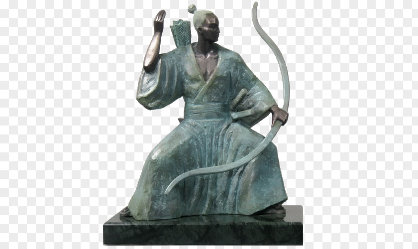 Samurai X Bronze Sculpture Statue Classical PNG
