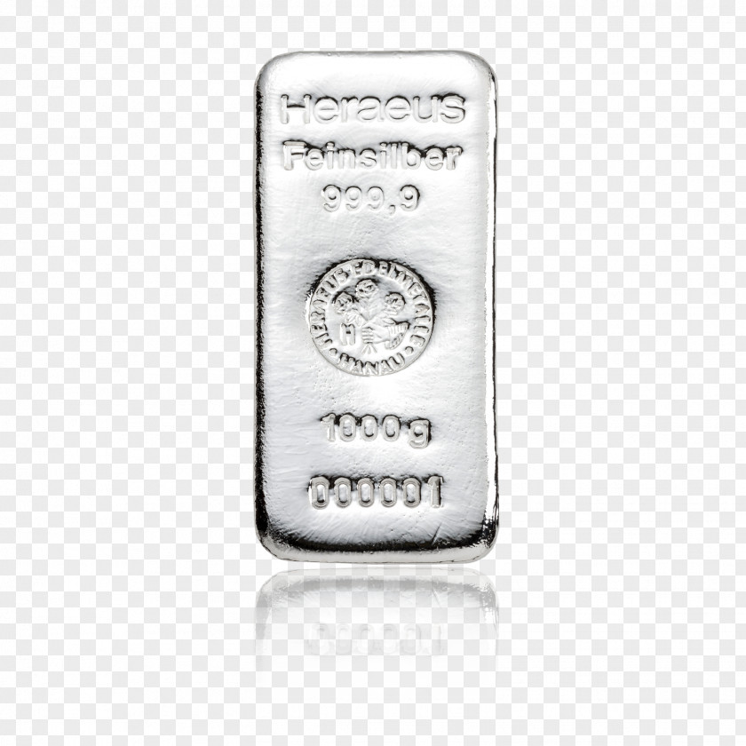 Silver Bar Precious Metal Ingot Heraeus Noble PNG