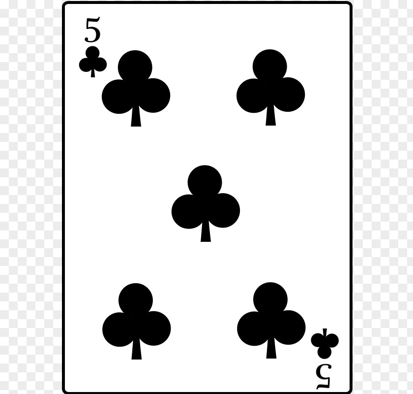 Vector Playing Cards Flag Card Cinq De Trèfle Game Clip Art PNG