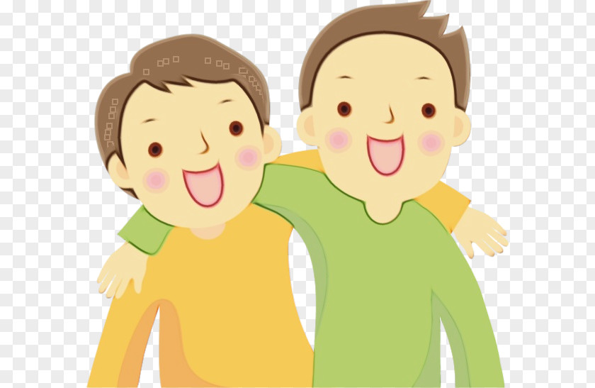 Cartoon Friendship Drawing Gesture Facial Expression PNG