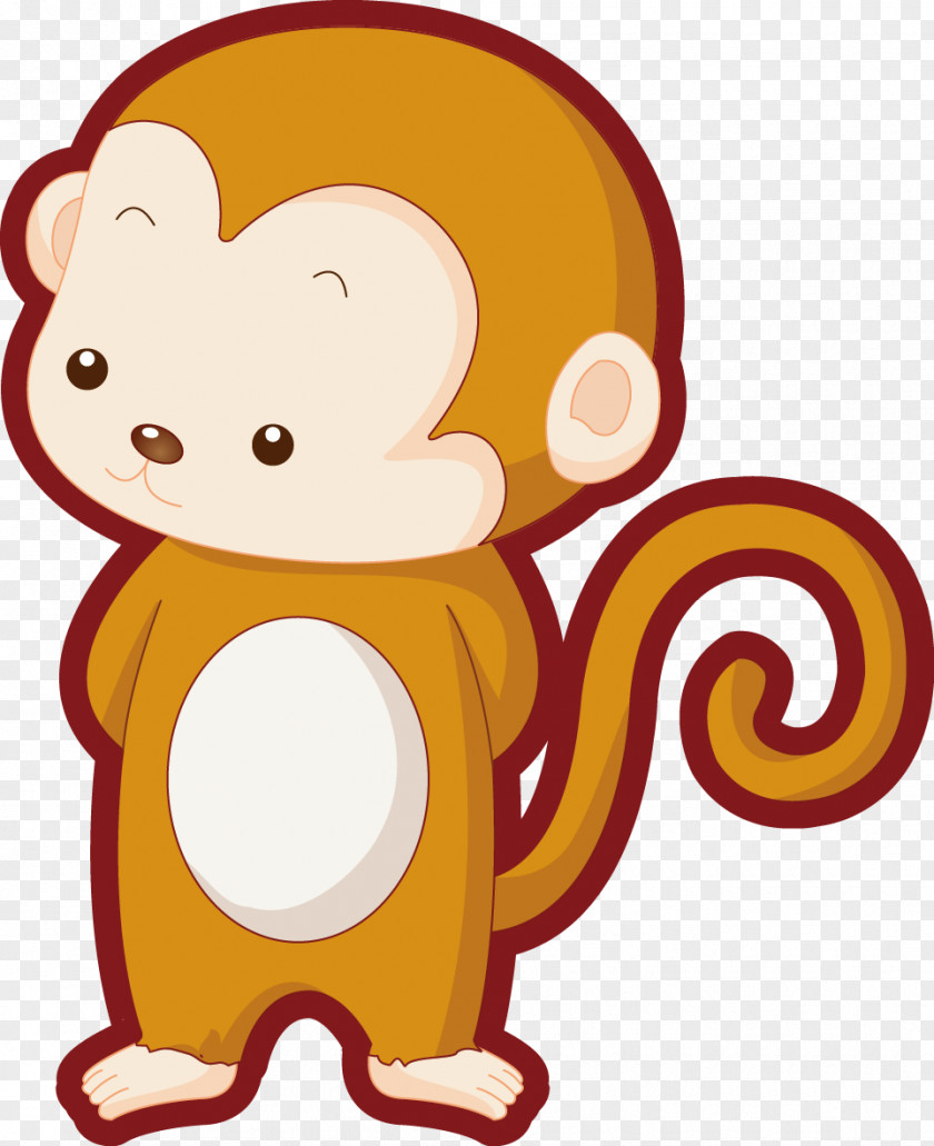 Monkey Vector Cartoon Illustration PNG