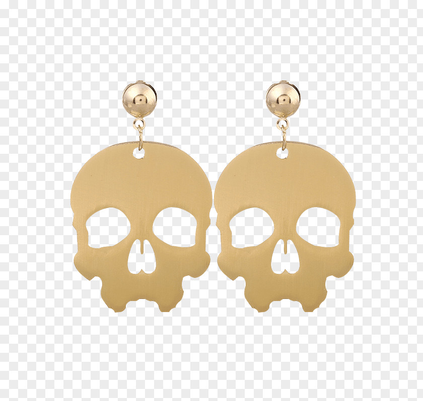 Skull Metal Earring Jewellery Gold Charms & Pendants PNG