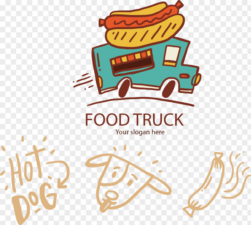 Vector Hand-painted Hot Dogs Takeaway Dog Fast Food Take-out Illustration PNG