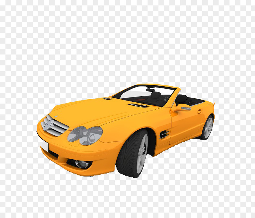 Yellow Sports Car Material Convertible Electric PNG
