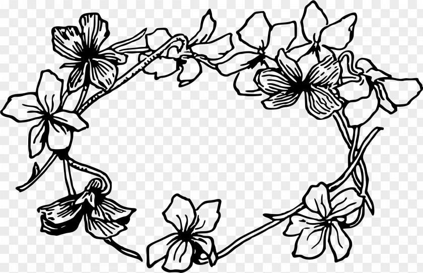 Floral Desgin Line Art Clip PNG