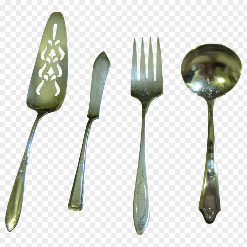 Fork Spoon Butter Knife Cutlery Sterling Silver PNG