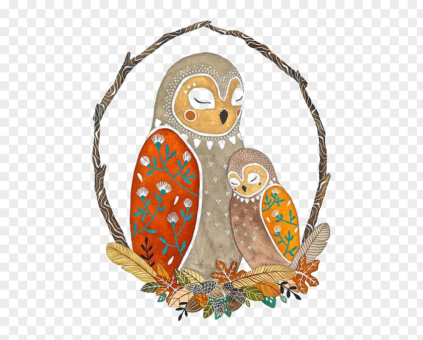 Owl Paternity The Starry Night Color Distemper Canvas PNG