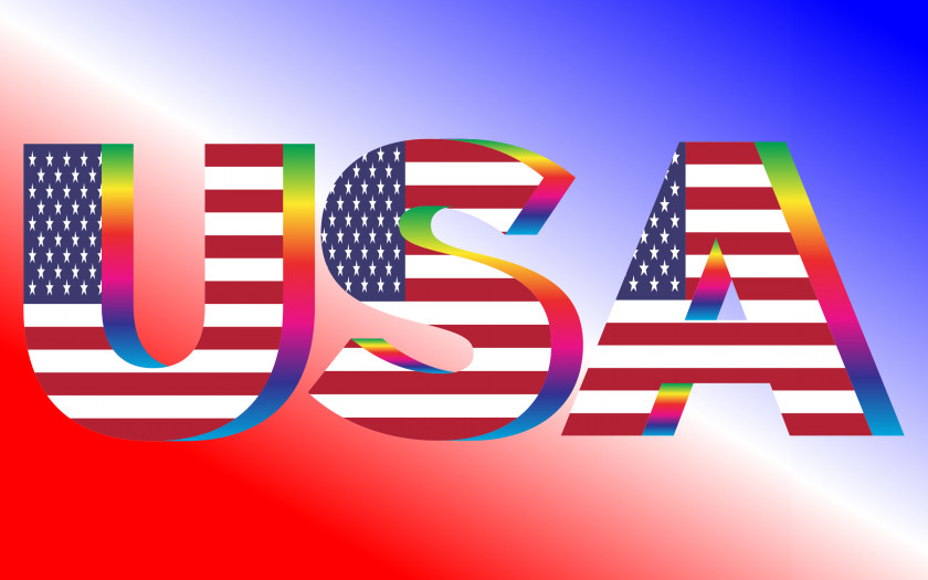 USA Flag Of The United States Typography Clip Art PNG