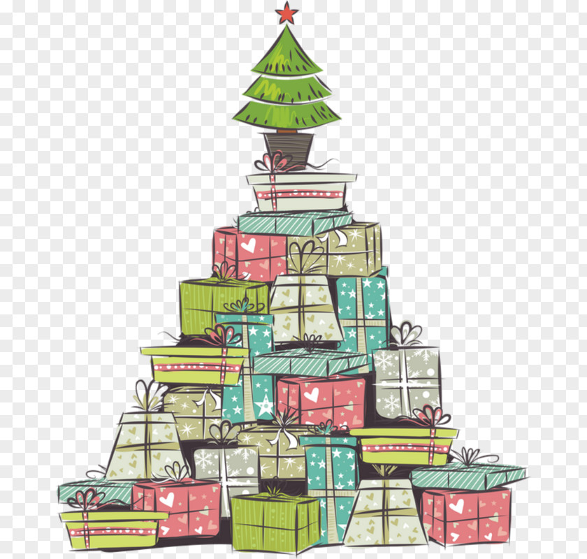 Christmas Tree And Presents Gift Wallpaper PNG
