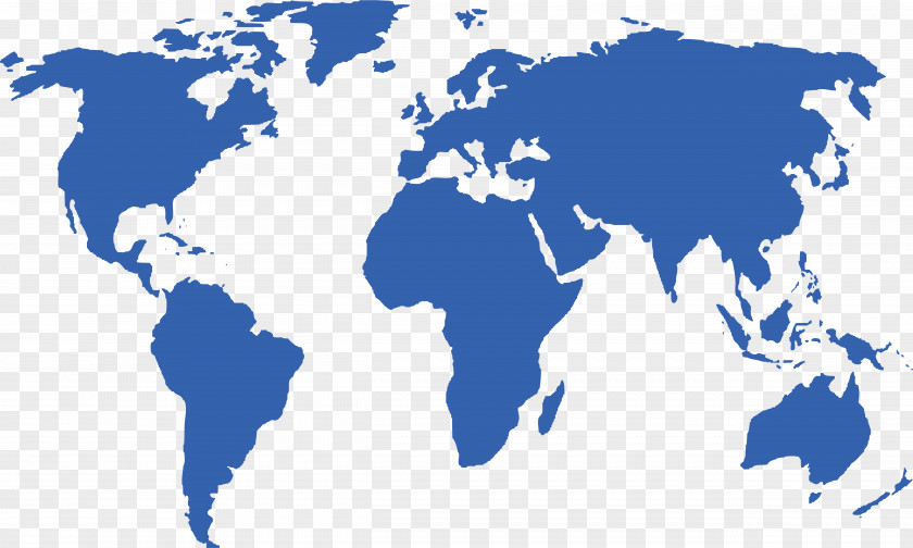 Dark Blue World Map Globe PNG
