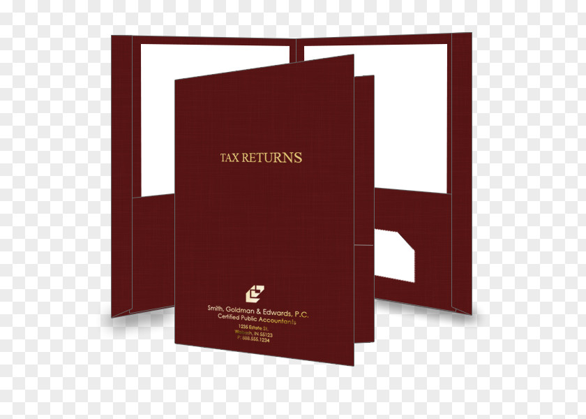 Imprinted Presentation Folder Income Tax File Folders Return PNG