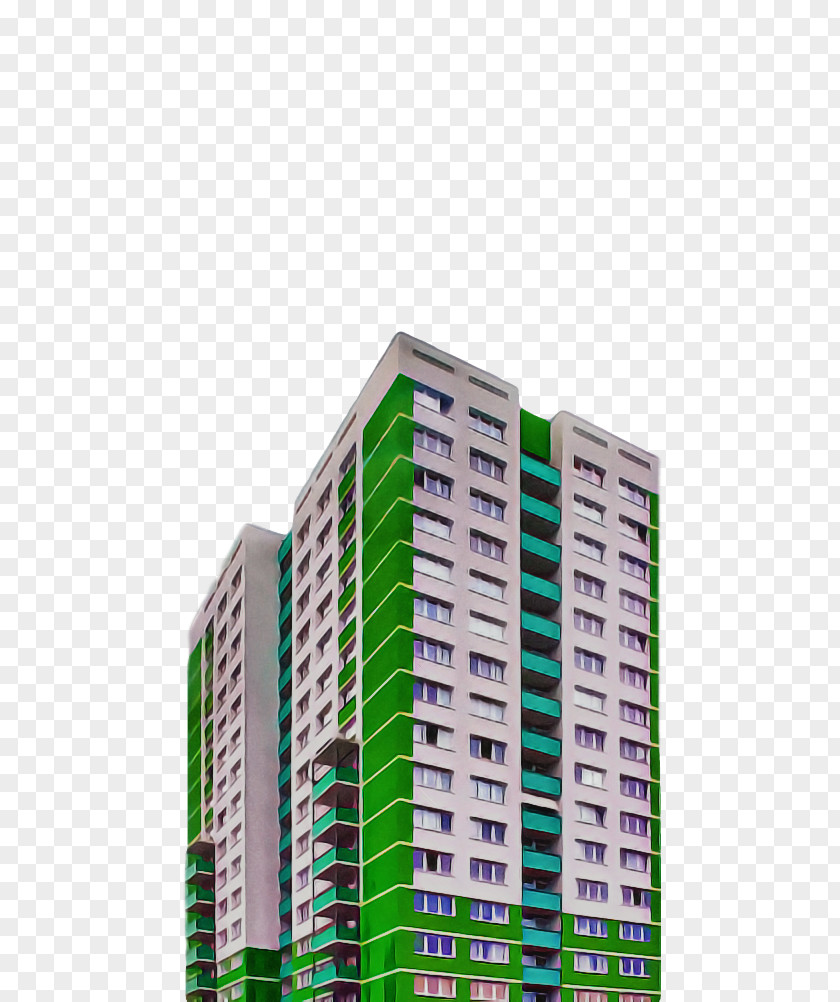 Real Estate Facade Green Condominium Tower Block Commercial Building Architecture PNG