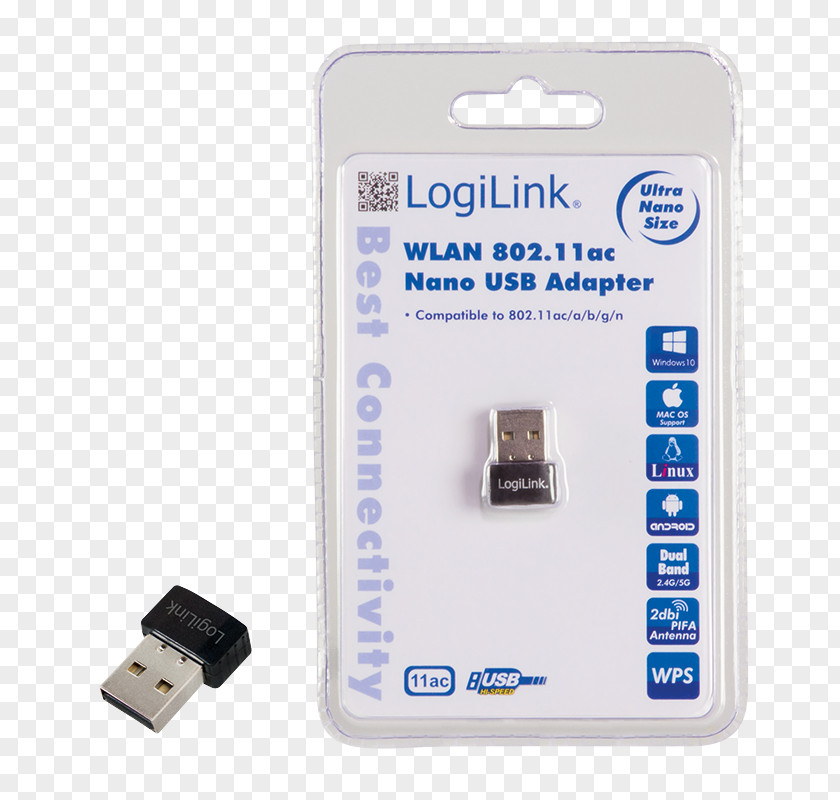 Wireless USB Adapter IEEE 802.11ac LAN Flash Memory PNG
