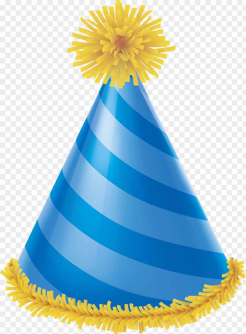 Blue Stripe Birthday Party Hat PNG