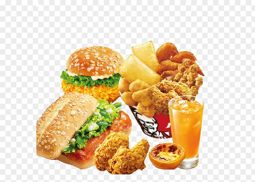 KFC Family Bucket Package French Fries Hamburger Chicken Nugget Fast Food PNG