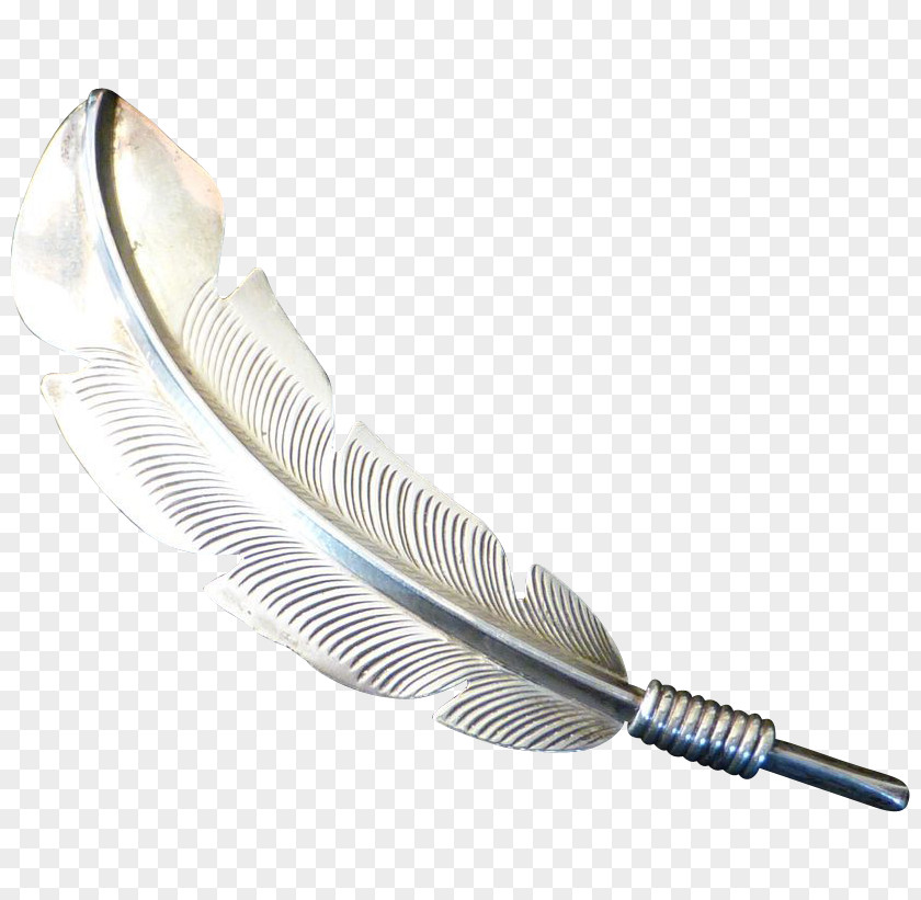 Sterling Feather Silver Brooch Jewellery PNG