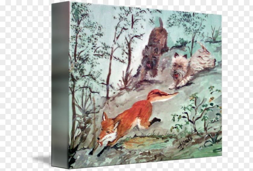 Painting Red Fox Fauna Wildlife PNG
