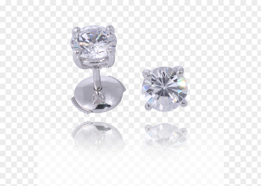 Silver Earring Body Jewellery Crystal PNG