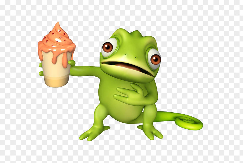The Frog Takes Ice Cream Cartoon Photography Illustration PNG