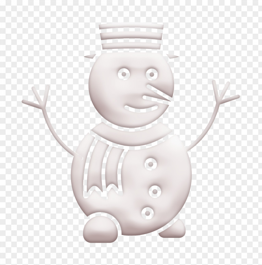 Blackandwhite Happy Christmas Icon Snow Snowman PNG
