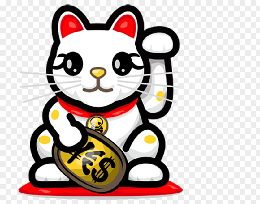 Cat Maneki-neko Luck Iron-on Kitten PNG
