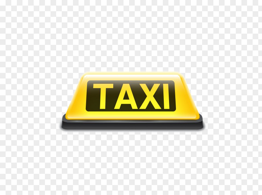 Taxi Sign Yellow Cab Roof PNG