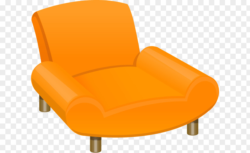 Orange Armchair Wing Chair Couch Euclidean Vector PNG