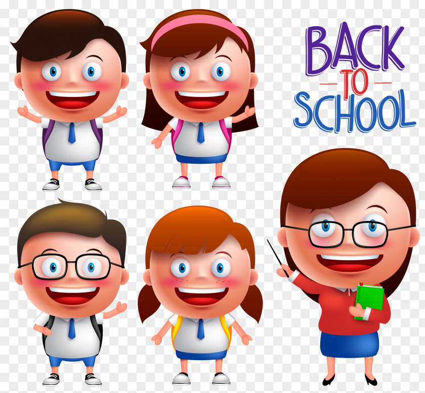 Vector Endorsement Package Child Student Teacher Drawing Illustration PNG