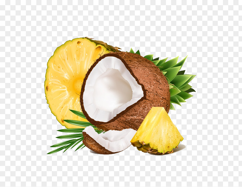 Coconut And Pineapple Juice Water Fruit Salad PNG