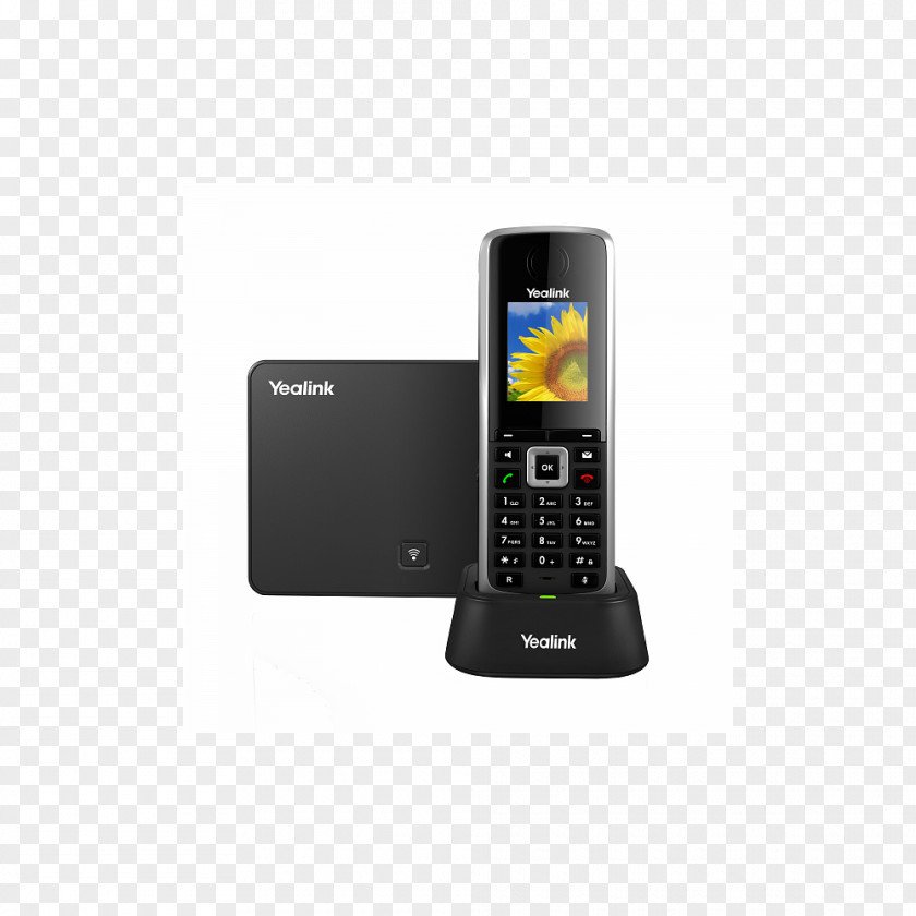Digital Enhanced Cordless Telecommunications VoIP Phone Telephone Yealink SIP-W52P PNG