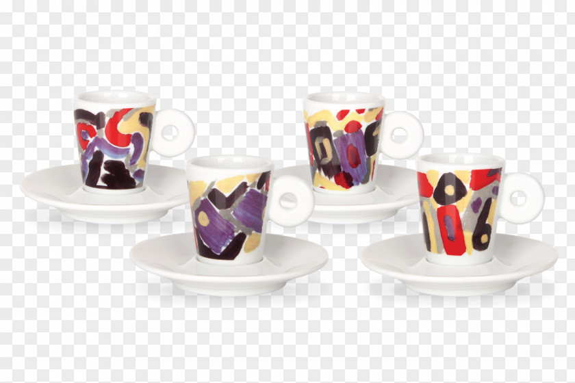 Glass Coffee Cup Espresso Saucer Porcelain PNG