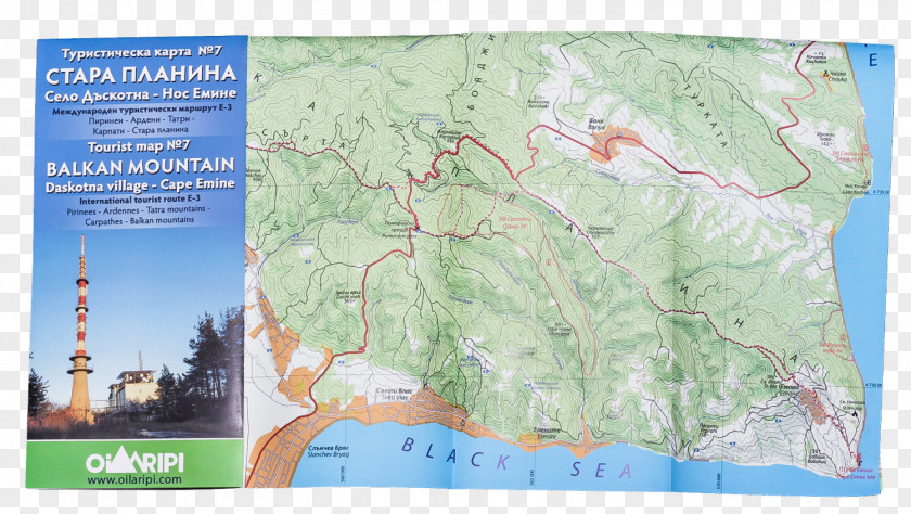 Map Kom Peak Tourist Kom–Emine Trail PNG